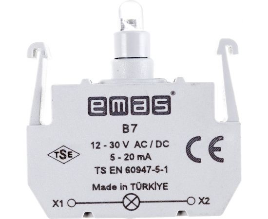 Блок-контакт подсветки Emas B7 с синим светодиодом, серия B, 12-30 В AC/DC B7 