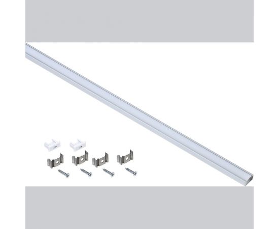 Алюминиевый профиль для светодиодной ленты IEK 1607 накладной прямоугольный 2м с комплектом аксессуаров LSADD1607-SET1-2-N1-1-08 