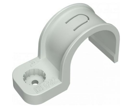 Пластиковая односторонняя крепеж-скоба для прямого монтажа Промрукав атмосферостойкая, серая, в п/э. PR13.0400 