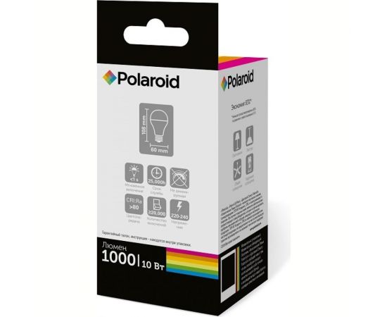 Светодиодная лампа Polaroid 220V A60 10W 4000K E27 1000lm PL-A60100274 