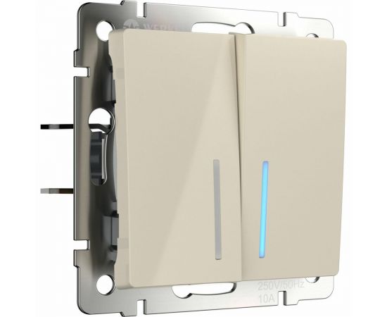 Двухклавишный выключатель WERKEL W1120103/ с подсветкой (слоновая кость) a051471 