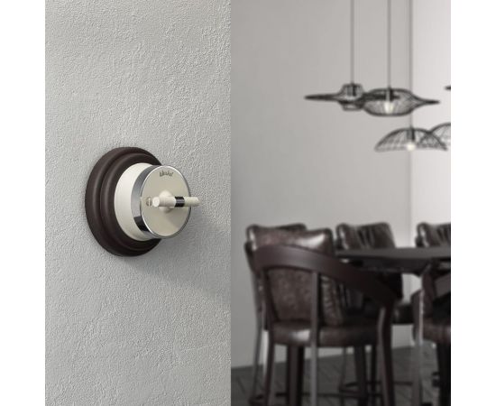 Одноклавишный переключатель WERKEL W5812055/ Vintage (слоновая кость матовый/хром) a055917 – изображение 2