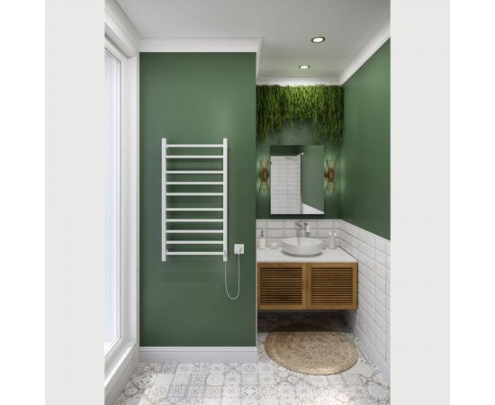 Электрический полотенцесушитель Zox ТРИУМФ ЛЦ 100х50, 10 перекладин, белый, правый, терморегулятор, 555 Вт 547278 – изображение 2