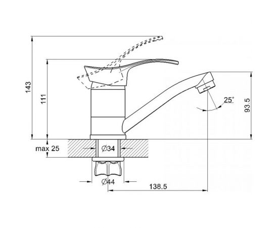 Смеситель для умывальника G-Lauf 4T4-B180 – изображение 2
