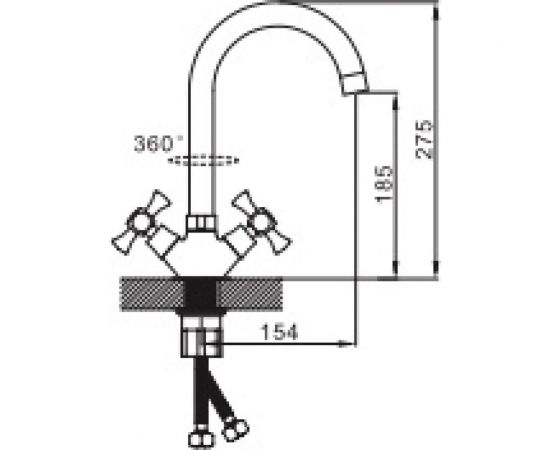 Смеситель для кухни Эверест с высоким изливом B41-0647 – изображение 2