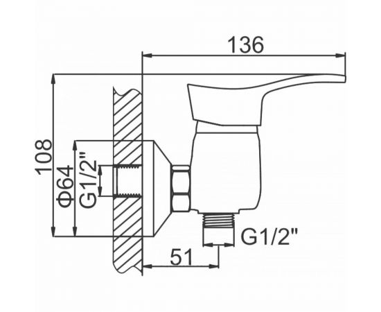 Смеситель для душа LEDEME картридж д.35 мм L2014 65710 – изображение 2
