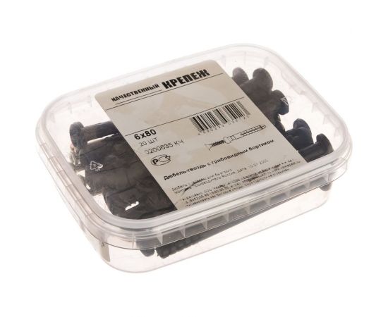 Дюбель-гвоздь Качественный КРЕПЕЖ с грибовидным бортиком, 6x80, 20 шт 0200635 КЧ – изображение 2