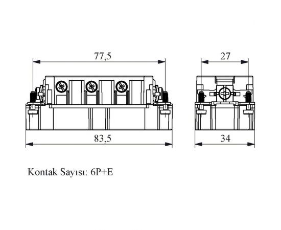 Штепсель Emas 6 полюсов, 35А 1-6 EB0606CF00 – изображение 2