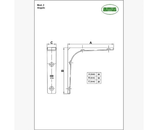 Кронштейн Amig белый 2-50x50 – изображение 2