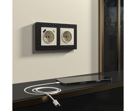 Рамка на 2 поста WERKEL Hammer черный W0022408 a052517 – изображение 3