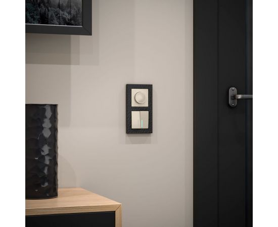 Двухклавишный проходной выключатель WERKEL W1122103/ с подсветкой (слоновая кость) a051477 – изображение 3