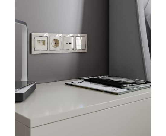 Двухклавишный выключатель WERKEL W1120103/ с подсветкой (слоновая кость) a051471 – изображение 3