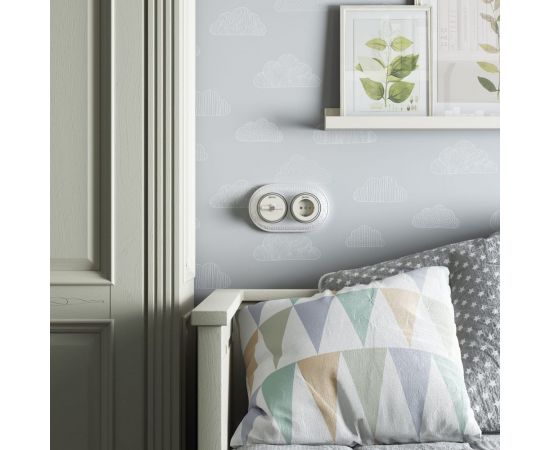 Одноклавишный переключатель WERKEL W5812055/ Vintage (слоновая кость матовый/хром) a055917 – изображение 3