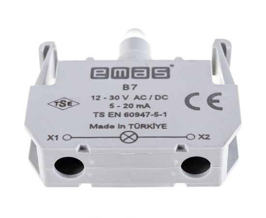 Блок-контакт подсветки Emas B7 с синим светодиодом, серия B, 12-30 В AC/DC B7 – изображение 3