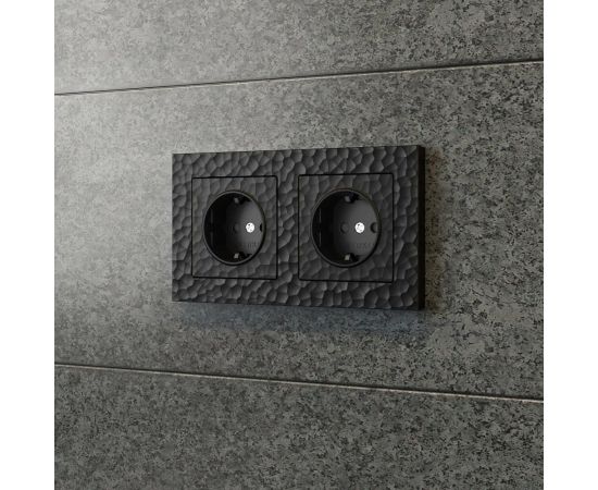 Рамка на 2 поста WERKEL Hammer черный W0022408 a052517 – изображение 4