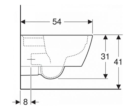 Подвесной унитаз GEBERIT iCon Square Rimfree безободковый, 6л, глубина 540 мм 201950000 00068185 – изображение 7