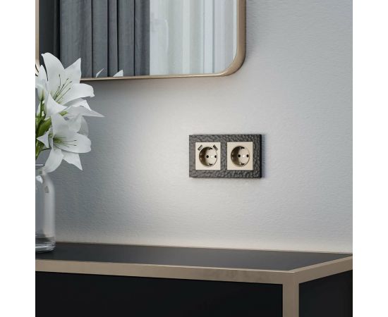 Рамка на 2 поста WERKEL Hammer черный W0022408 a052517 – изображение 8