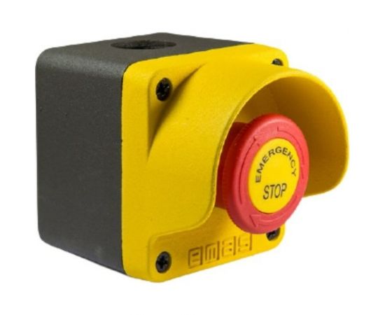 Металлический пост Emas желто-серый с аварийной кнопкой M1C200EE, M1C200EE 