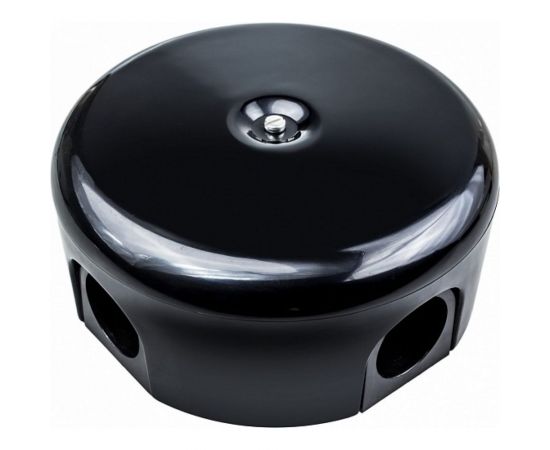 Распределительная коробка Bironi 110мм, пластик, цвет черный (4 кабельных ввода в комплекте) B1-522-23-K 