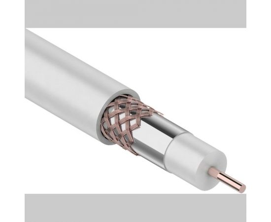 Кабель RG-6U+CU, 75%, 75 Ом, 100м, белый REXANT 01-2223 