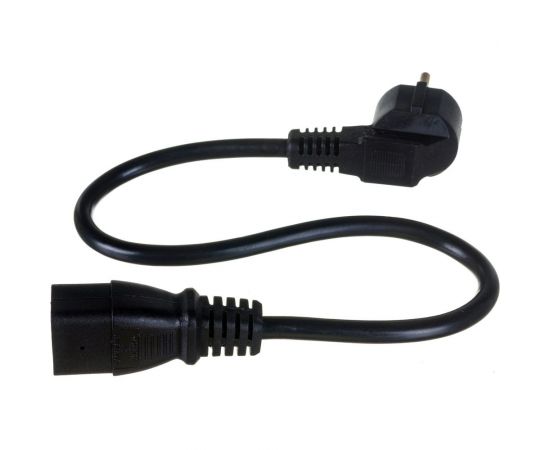 Шнур питания LANMASTER C19-Schuko, 3х1.5, 220В, 16А, черный, 0.5 метра LAN-PP19/SHA-0.5-BK 