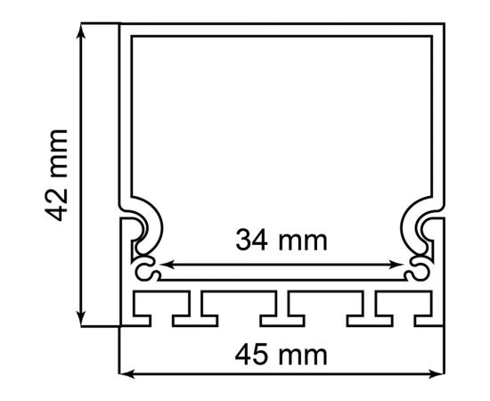 Накладной профиль FERON 42x45мм, алюминиевый, серебро, 2м, CAB268 48120 – изображение 2