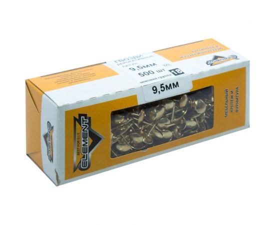 Декоративные гвозди Element 9,5 мм латунь 500 шт 115260 – изображение 2