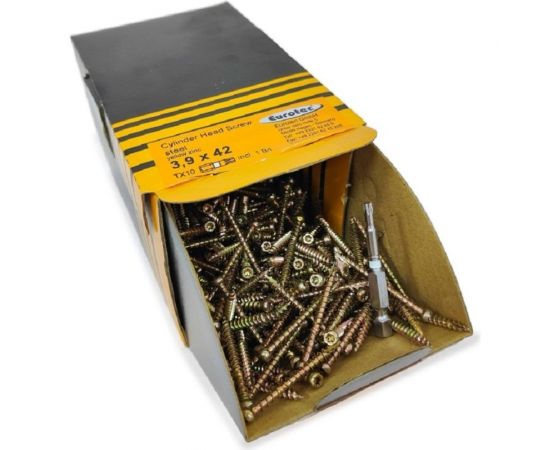 Саморезы Eurotec Cylinder Head Screw 3.9x42 TX10, цилиндр., 400 шт. + бита 111900 – изображение 2