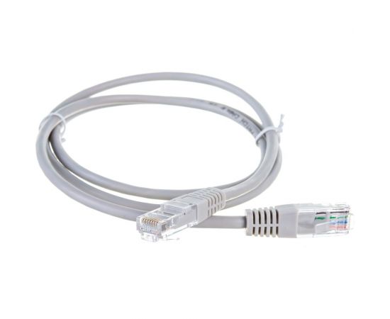 Коммутационный шнур U/UTP 4 пары, Кат.5е Класс D, 100МГц, 2хRJ45/8P8C, T568B, литой, многожильный, PVC нг B, серый, 1м, 10шт NETLAN EC-PC4UD55B-010-GY-10 – изображение 2