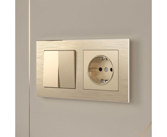 Розетка WERKEL W1171011 с заземлением шампань a050867 – изображение 2