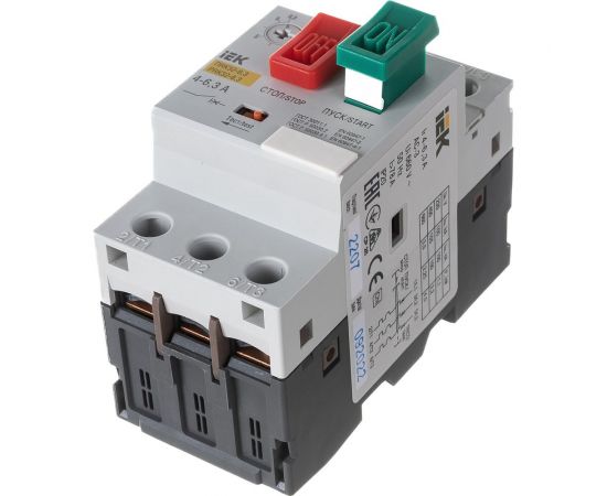 Автоматический выключатель защиты двигателя IEK ПРК 32-6.3, In=6.3A, Ir=4-6.3A, Ue, 660В DMS11-D63 – изображение 3