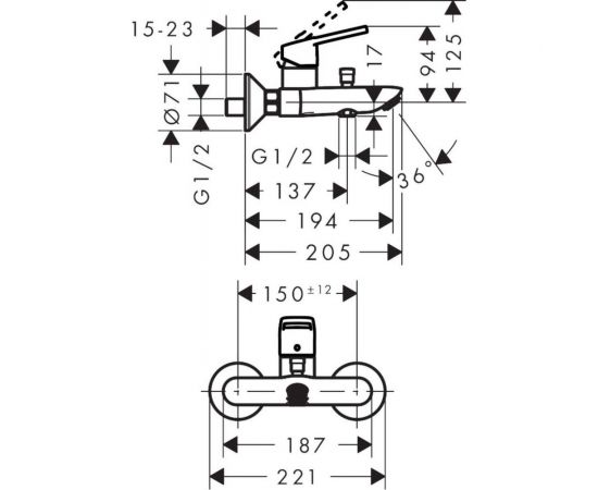 Смеситель для ванны HANSGROHE Logis Loop 71244000 00000053957 – изображение 3
