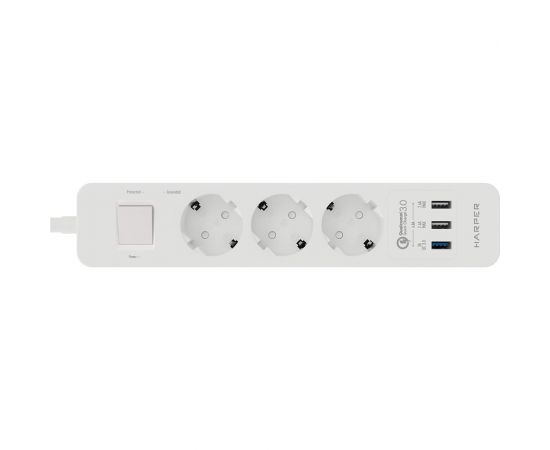 Удлинитель с USB зарядкой HARPER UCH-340 White QC3.0 H00002821 – изображение 3