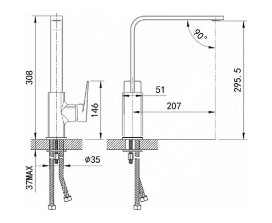 Смеситель для кухни IDDIS Bridge BRDSB00i05 – изображение 3