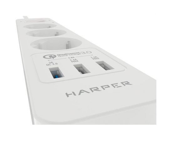 Удлинитель с USB зарядкой HARPER UCH-340 White QC3.0 H00002821 – изображение 4