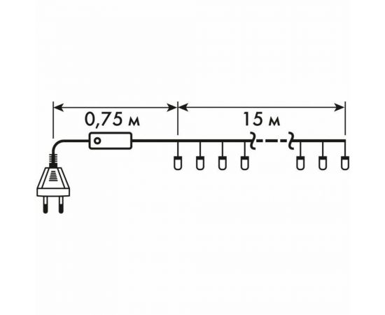 Электрогирлянда B&H Нить, 15 м, 200 теплых белых матовых светодиодов BH-HO2704-WW – изображение 4