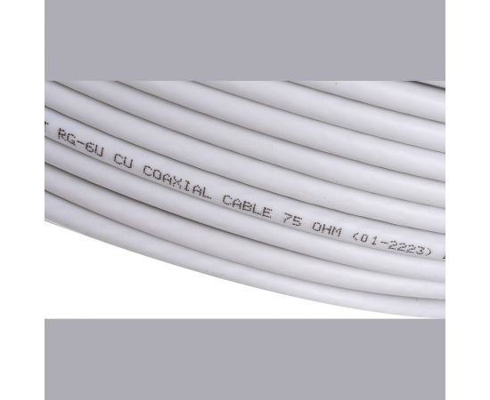Кабель RG-6U+CU, 75%, 75 Ом, 100м, белый REXANT 01-2223 – изображение 4