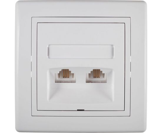 Телефонная розетка Aling-conel PRESTIGE 2xRJ12 6/4 Cat3, белая 613.00 113060 