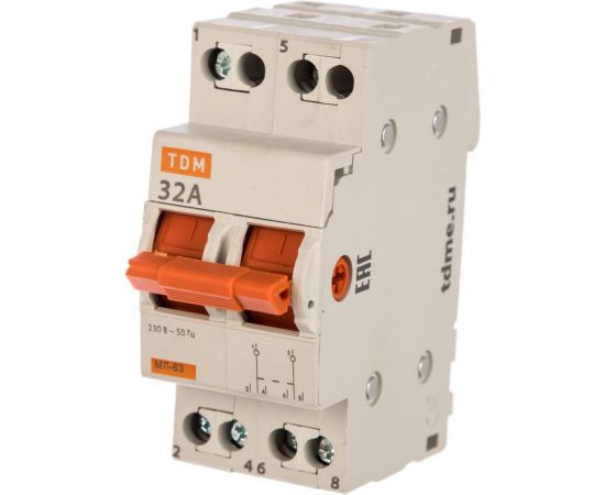 Модульный трехпозиционный переключатель TDM МП-63 2P 32А SQ0224-0015 