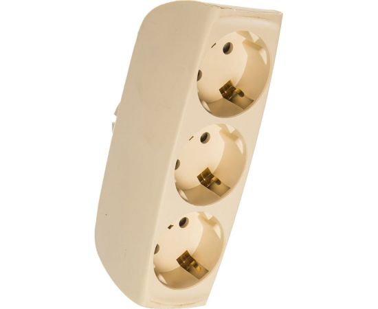 Тройник с заземлением и шторками SP-3e-I ЭРА слоновая кость, 3 гнезда ЭРА Б0002370 – изображение 2