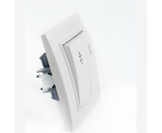 2-клавишный переключатель STEKKER psw10-9005-01, 250в, 10а, серия Эрна, белый, 39919 – изображение 2