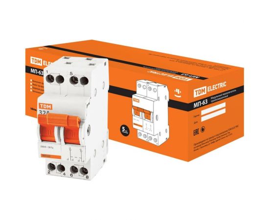 Модульный трехпозиционный переключатель TDM МП-63 2P 32А SQ0224-0015 – изображение 2