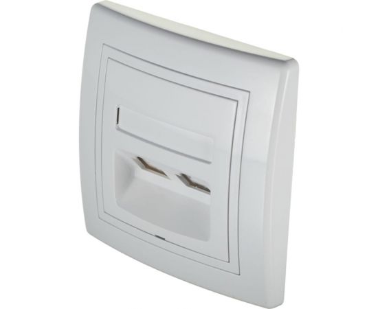 Телефонная розетка Aling-conel PRESTIGE 2xRJ12 6/4 Cat3, белая 613.00 113060 – изображение 2