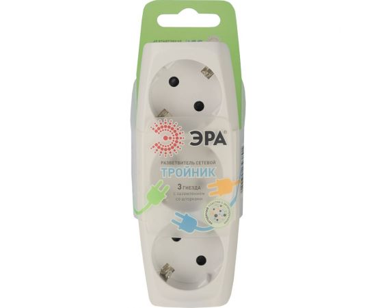 Тройник с заземлением и шторками SP-3e-I ЭРА слоновая кость, 3 гнезда ЭРА Б0002370 – изображение 3