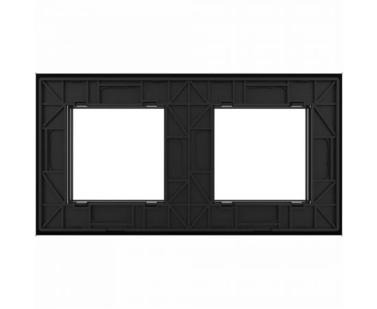 Рамка для розетки LIVOLO 2 поста, цвет черный, стекло BB-C7-SR/SR-12 – изображение 4