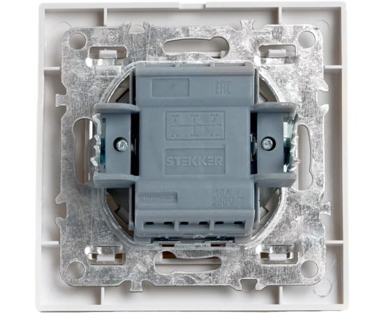 Перекрестный переключатель STEKKER 1-клавишный psw10-9009-01, 250в, 10а, серия эрна, белый, 39925 – изображение 4