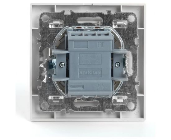 2-клавишный переключатель STEKKER psw10-9005-01, 250в, 10а, серия Эрна, белый, 39919 – изображение 4