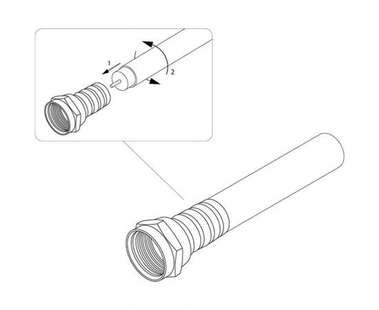 Антенный разъем на кабель REXANT штекер F для кабеля RG-6, 2шт 06-0004-A2 – изображение 5