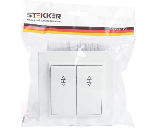 2-клавишный переключатель STEKKER psw10-9005-01, 250в, 10а, серия Эрна, белый, 39919 – изображение 7