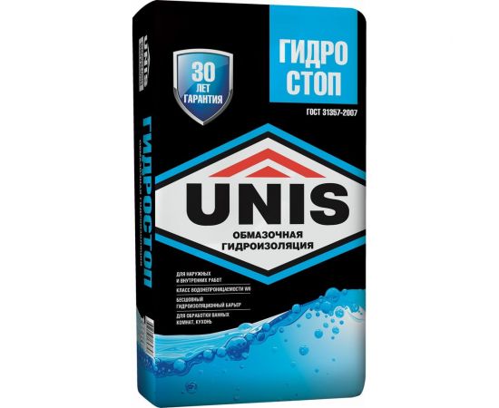 Обмазочная гидроизоляция UNIS ГИДРОСТОП 18 кг 4607005184757 